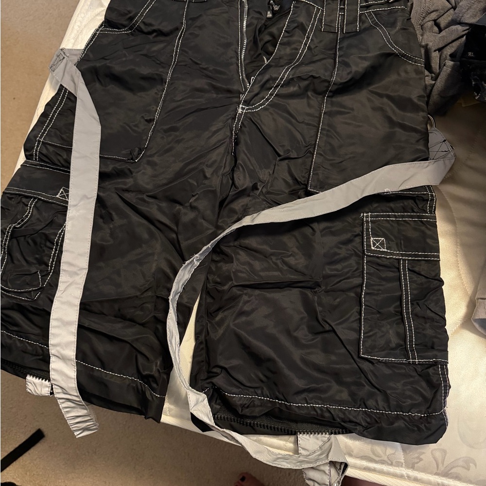 Current Mood Black convertible reflective shorts